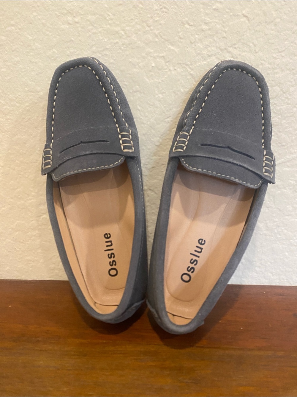 Women's Slate Gray Suede Penny Loafers